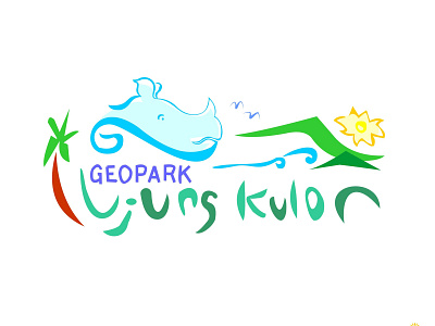 Logo Geopark Ujungkulon branding colorful corel design fun geopark logo tourism typography