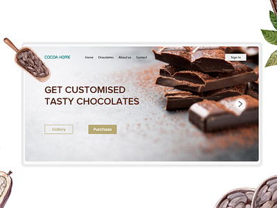 Cocoa Home adobe ilustrator adobe xd banner chocolate creative food web webdesign