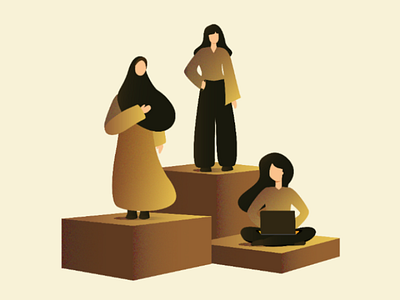 My girls 2d 3d beautiful brown flat design girl graphic design hijab illustration muslimah vector