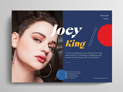 Joey King 2d artist blue design graphic design hollywood joey king layout red ui design user interface web design