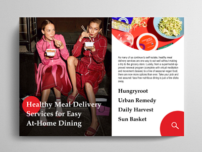 Healthy Meal Article from Vague 2d artice artist design food gigi hadid graphic design illustrator meal photoshop red ui design user interface vague vector
