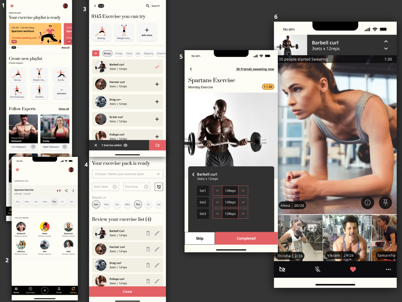 Fitness app (Workout together) by Venkata Krishnan on Dribbble