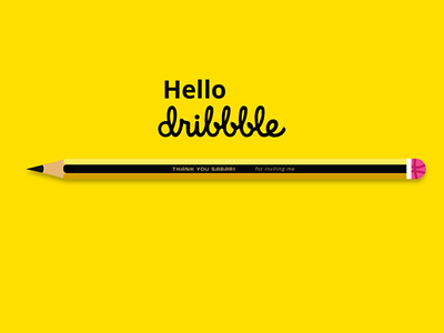 Thanking Poster debut designthursday hellodribbble minimal nmwdesigns pencil