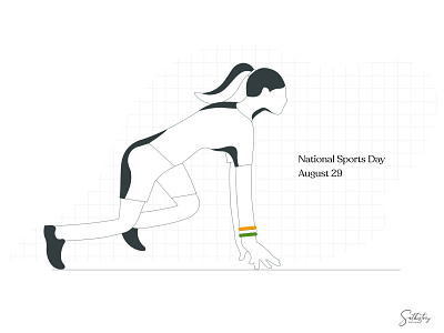 National Sports Day august creative design designthursday illustration india minimal national nmwdesigns sports sportsday woman illustration women