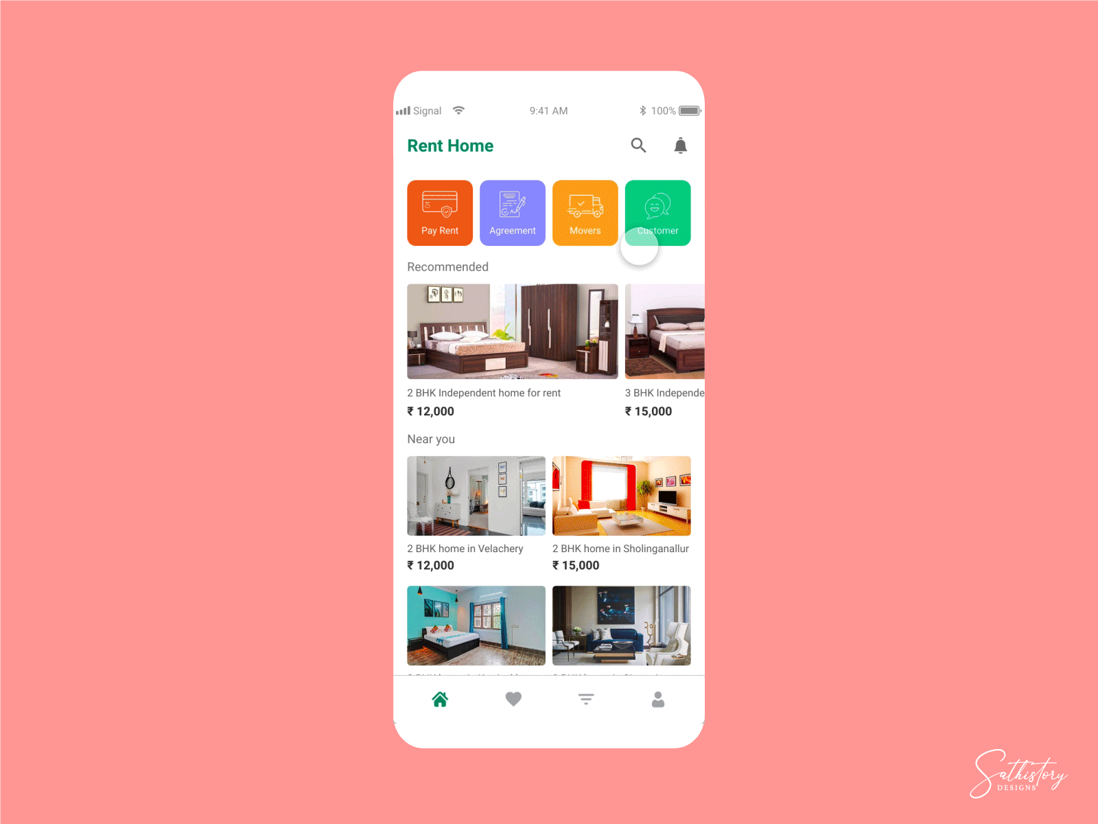 Rent Home Notifications adobe aftereffect animation app creative design designthursday dribbble home house interaction mobile nmwdesigns notifications rent rental rental app ui xd