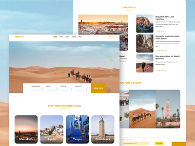 Travel Agency Landing Page agency landing page agency website branding design homepage landing design landing page landing page design morocco travel travel agency traveling ui uidesign uiux webdesign