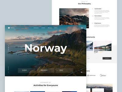 Landing Page Norway Travel agency agency branding agency landing page agency website app design landing design landing page design norway travel travel agency traveling ui ui design uidesign uiux