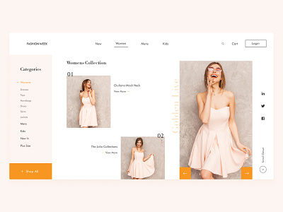 Fashion week | Fashion Website Concept app ui concept design ecommerce fashion fashion brand shop ui uidesign uiux webdesign website