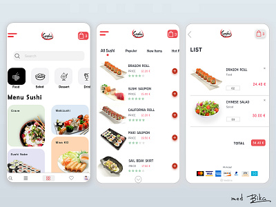 Sushi Food App android app design app food app ui ecommerce design food food app home app illustration inspiration interaction ios mobile app mobile ui sushi ui ui ux ui design uidesign uiux