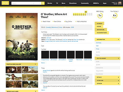 IMDb Redesign (WIP) imdb interface redesign ui wip