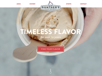 Gunther's Marquee design full width gunthers ice cream photography typography web website