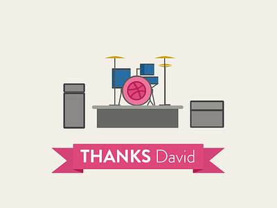 Thanks David Bilbo! debut drums flat ilustration music