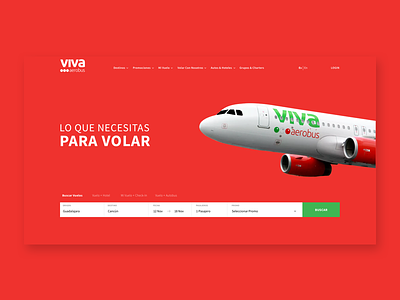 Daily UI Challenge #003 Landing Page (above the fold) aerobus airline daily landing mexico plane ui viva