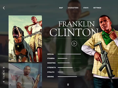 GTA 5 Game UI Design adobexd animation design dribble shot gamedesign gameui gta5 ui ui kit ui ux uidesign uidesigns uikit uiux ux vector illustration