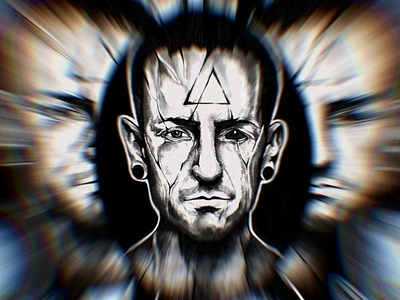 RIP Chester Bennington artwork chester bennington digital painting dribbble illustration linkin park musician portrait painting singers