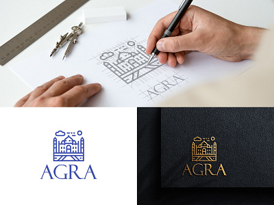 AGRA branding design gridsystem illustration art illustrator logo logodesign logogram logos logotype tajmahal uiux vector