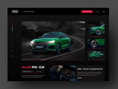 Audi Website UI Concept audi automotive black car dark design dribble homepage minimalism modern ui uidesign ux vehicle web website