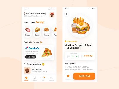 Food Delivery App 🍔 branding chefapp clean delivery app design food food app ios minimal product app restaurant app tracking app trends ui uidesign uiux uxdesign