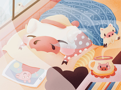 pig at home illustration