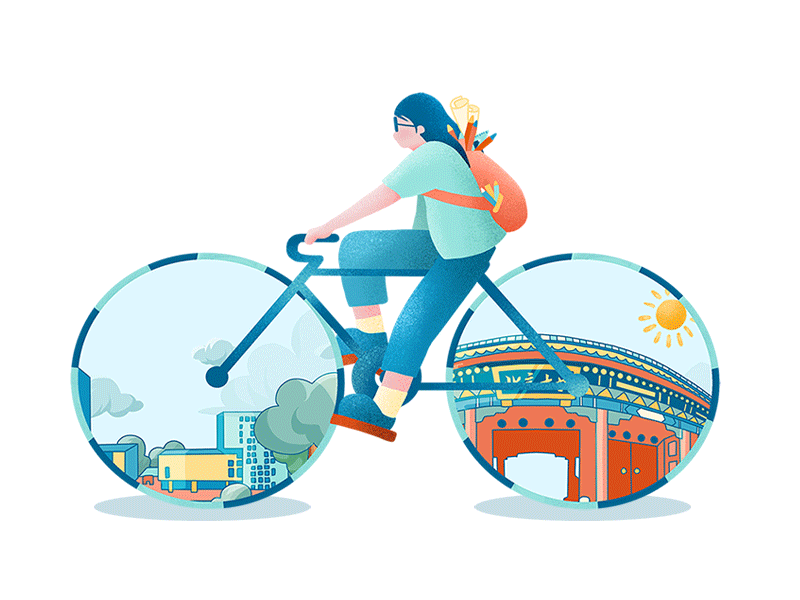 Riding Bike In Schools illustration