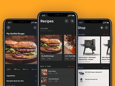 Masterbuilt App Exploration app clean cooking design ecommerce flat minimal recipe recipe app smart ui ux