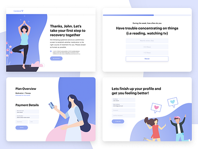 Mental Health Care clean design flat illustration mental health minimal self care therapy ui ux web design website