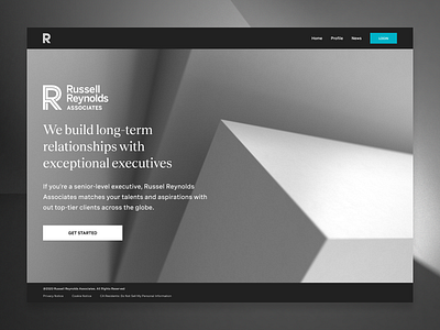 Russell Reynolds Portal branding business clean design desktop flat minimal recruiting ui ux web