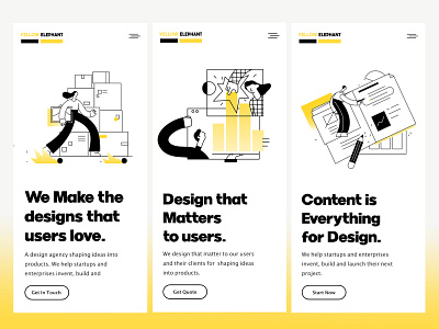 yellow elephant app design amptus app app design branding clean ui design illustration strap ui ux