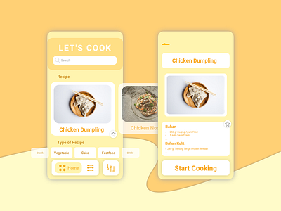 Let's Cook app design first first post firstshot flat flat design ui ux
