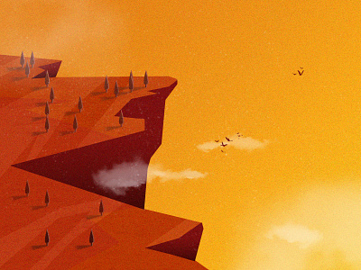 Cliff afternoon illustration western