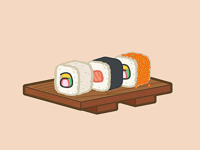 Maki california maki food illustration illustrator japanese maki salmon sushi sushi roll