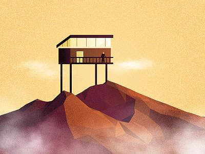 Mountain Top 3d home house low poly mountain polygons texture