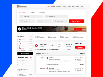 Flight Booking Search Page Design