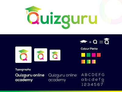 Quizguru logo. academy logo brending logo logo brending logo brending design logodesign logos logotype school logo