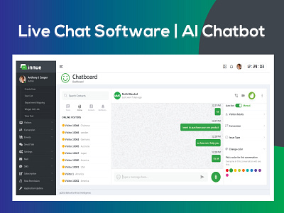 Live Chat Software AI Chatbot ai ai chat chatbots crm crm software customer chat dashboard ui envato customer chacking apps facebook bots graphic design live chat online chat online support chat website chatting