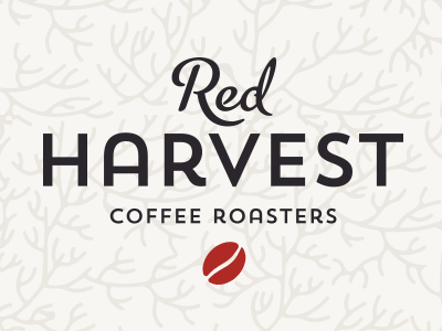Red Harvest coffee identity logo mark typography