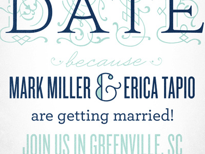 Save the Date Card. layout print typography