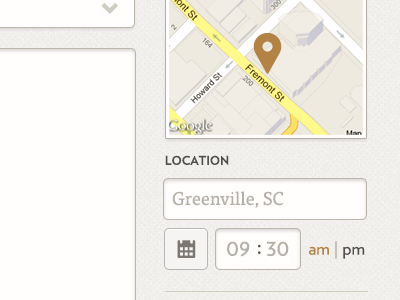 Location, date and time date interface location map time ui