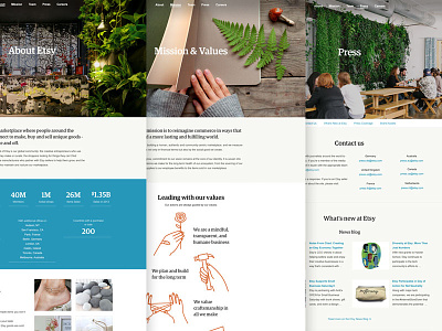 New About Etsy Pages design layout pages responsive rwd web website