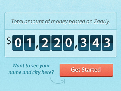 New Zaarly page web design website