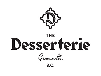 Desserterie badge bakery crest icon logo type typography