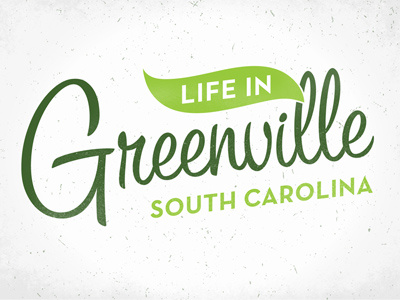 Life in Greenville banner green logo logotype ribbon