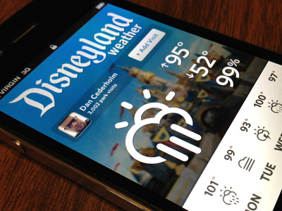 Disneyland Weather App ++ app dan cederholm disneyland ios product shot weather