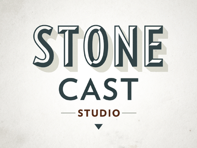Stone Cast blue branding chisel identity logo stone