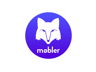 Mobler blue fox identity logo mark