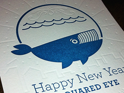 Printed New Year's card card letterpress print