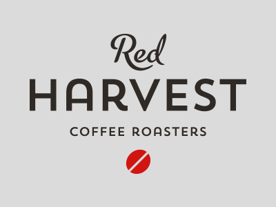 Red Harvest coffee identity logo mark typography