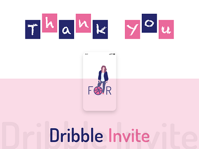 Thank you @Akshay bukka, for dribble invitation brand color design illustration minimal