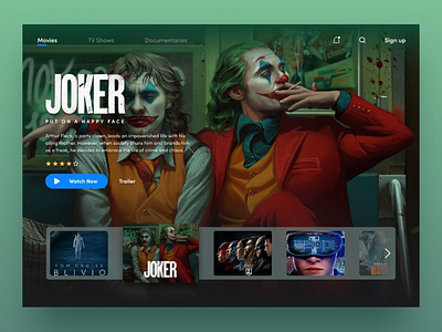 Online Streaming App UI app branding design graphic design icon joker movieapp movies ui uiux ux we webdesign