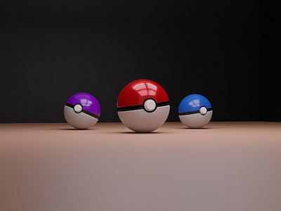 3D Pokemon Balls 3d blender